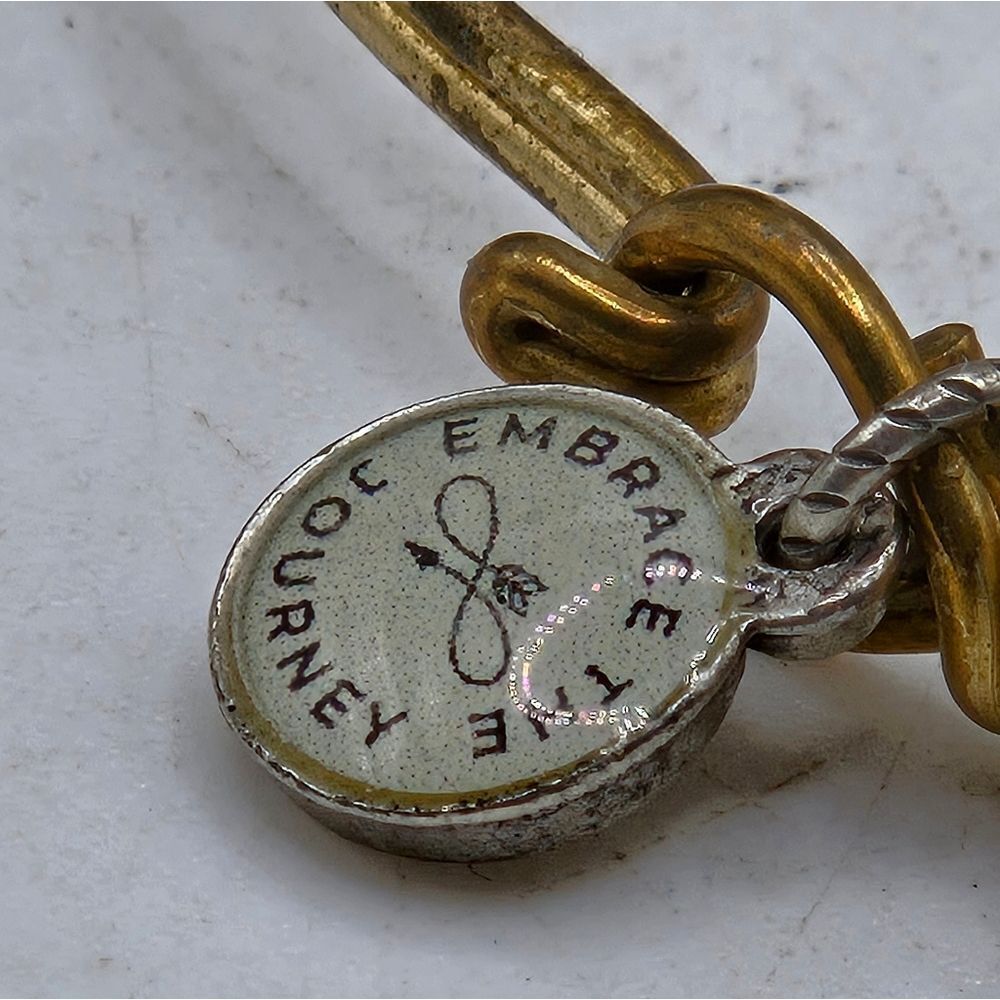 "5/$25" Luca + Danni Crystal Cross "Embrace The Journey" Charm Bangle Bracelet - Picture 4 of 9